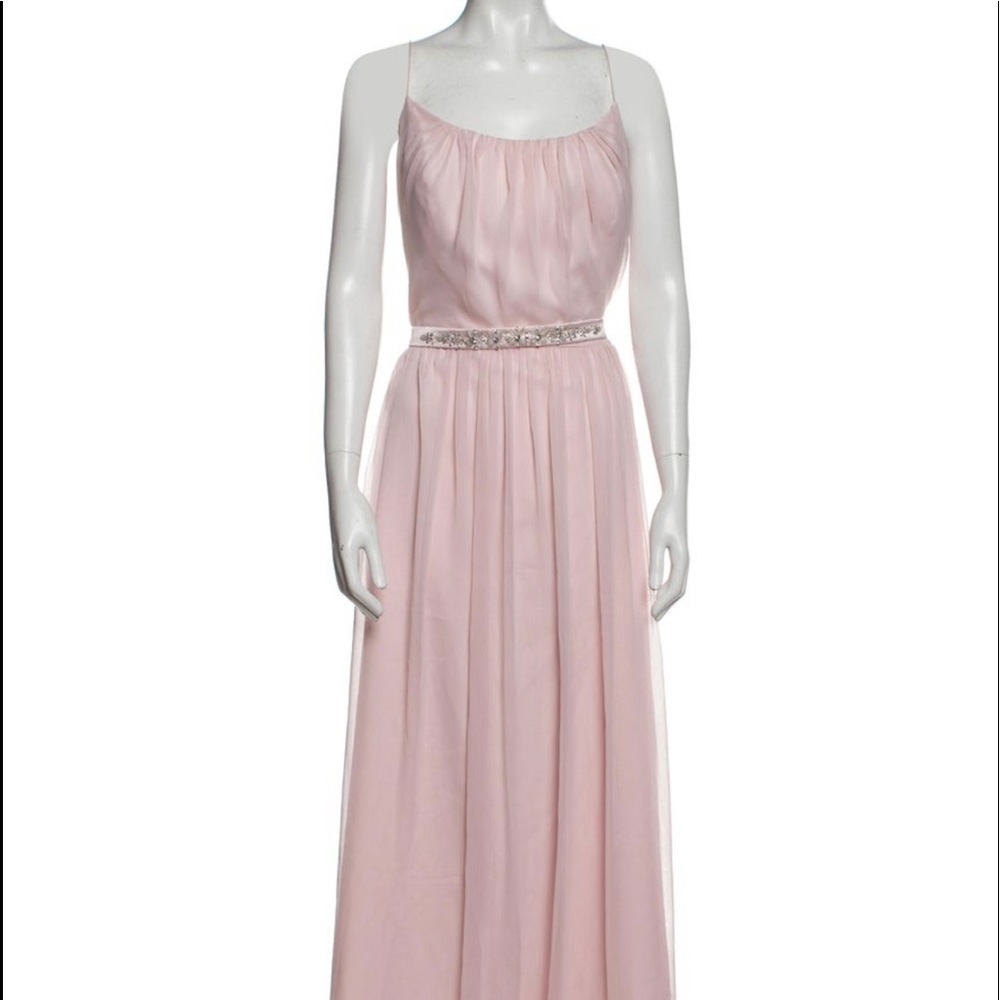 💕 Lela Rose pink chiffon evening gown. Size 16💕